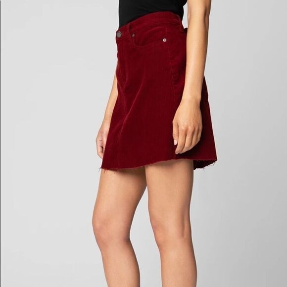 NWT BLANKNYC Cherry Pop Red corduroy mini skirt 27 - Picture 5 of 11